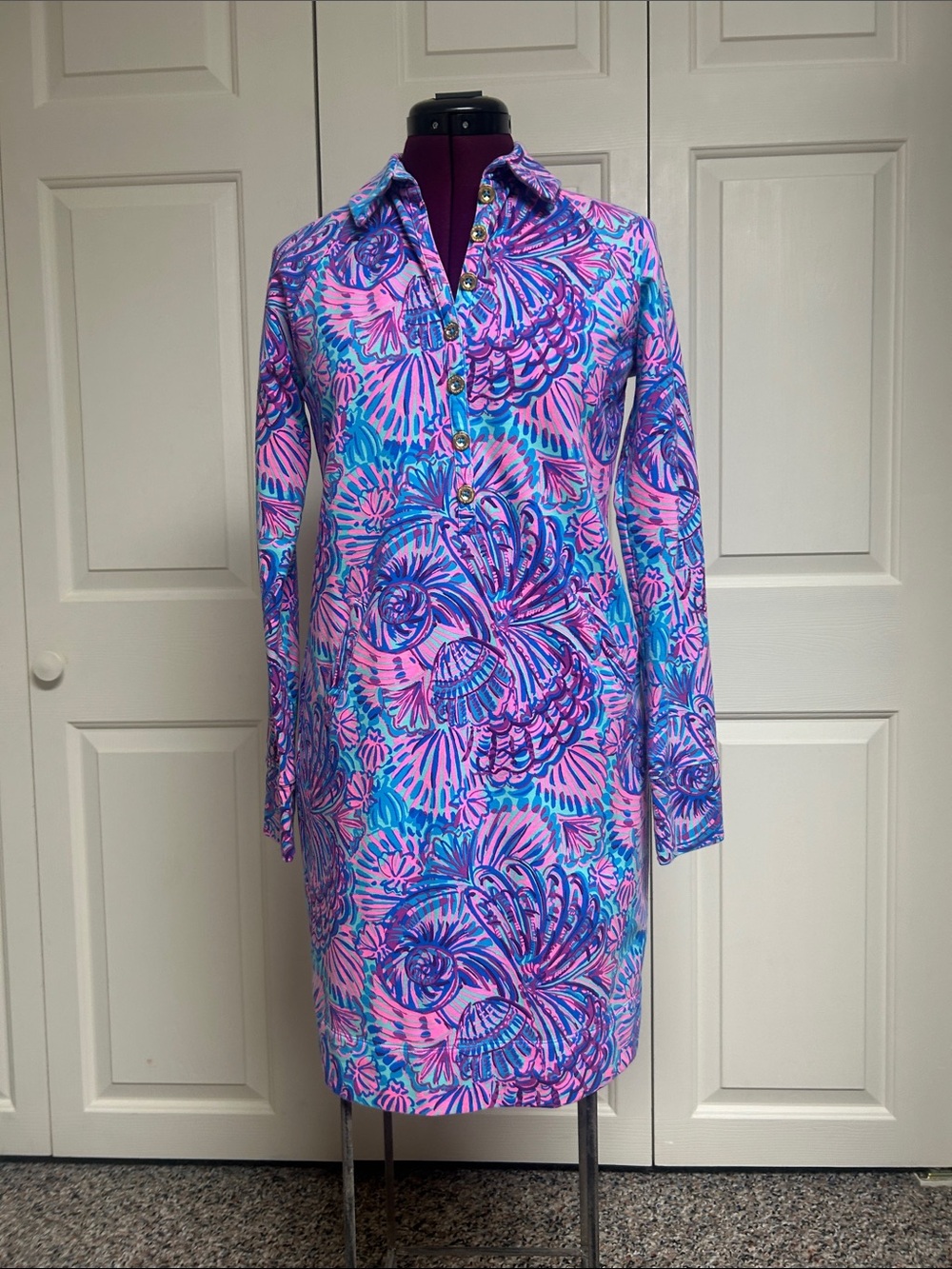 Lilly Pulitzer Ports Dress -Turquoise Oasis Shelleidoscope - Size XS